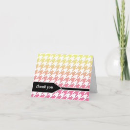 Cartões de Agradecimento Ombre Amarelo Rosa Hounds