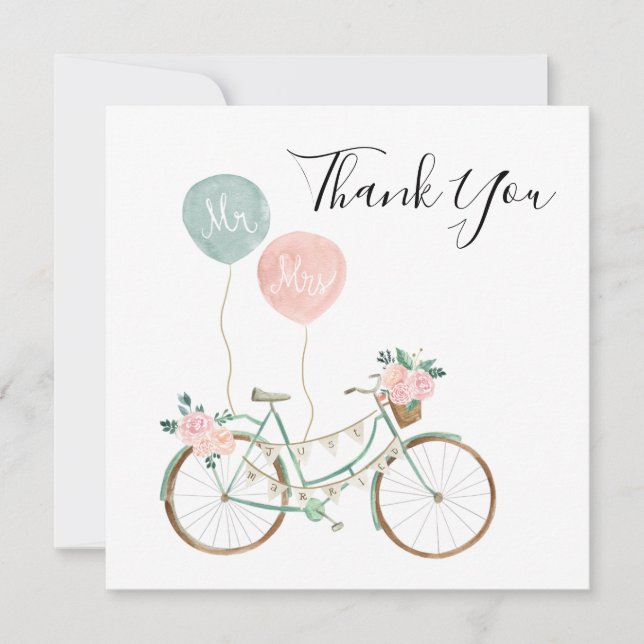 Cartões de Agradecimento para Casamento Boho Prima (Frente)