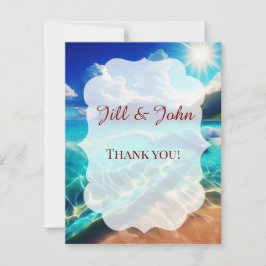 Cartões de Agradecimento para Casamento na Praia N