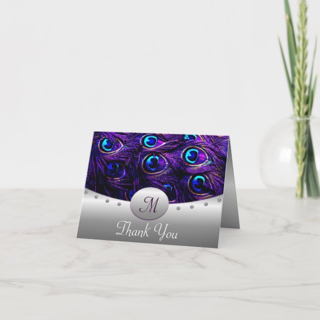 Cartões de Agradecimento para Casamento Purple Pea (Frente)