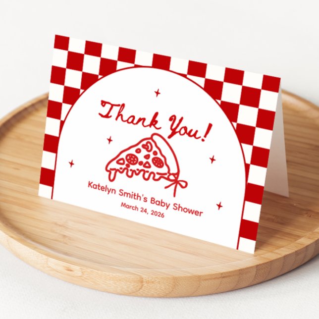 Cartões de Agradecimento para Chá de Bebê de Pizza (Criador carregado)