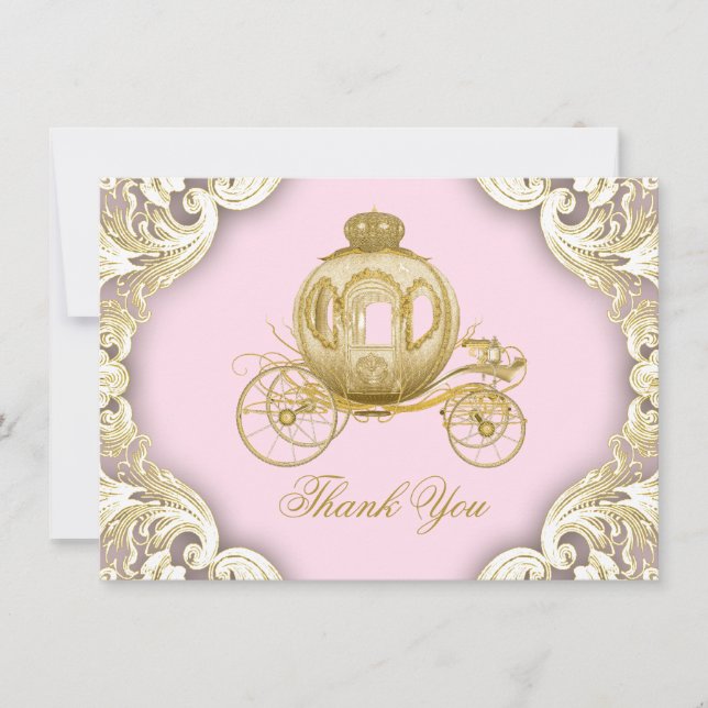 Cartões de Agradecimento para Chás de Bebê Princes (Frente)