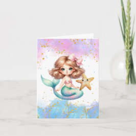 Cartões de Agradecimento para Festa da Sereia Spli
