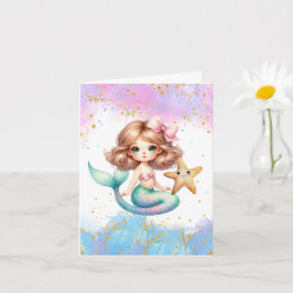 Cartões de Agradecimento para Festa da Sereia Spli