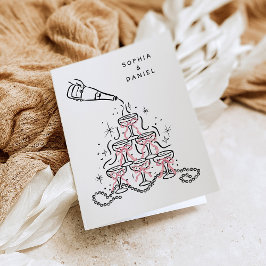 Cartões de Agradecimento Pérolas e Prosecco para C