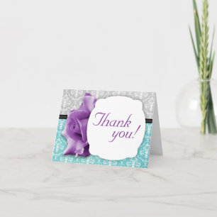 Cartões de Agradecimento Personalizados Purple Ros