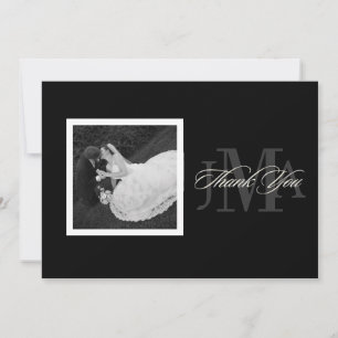 Cartões de agradecimento PixDezines Monogram w/ fo