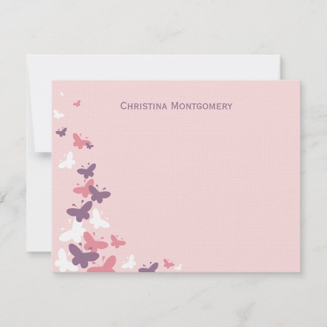 Cartões de Agradecimento Planos Borboletas Esvoaça (Frente)