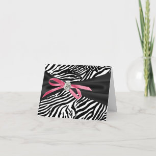 Cartões de agradecimento Pretty Pink Zebra