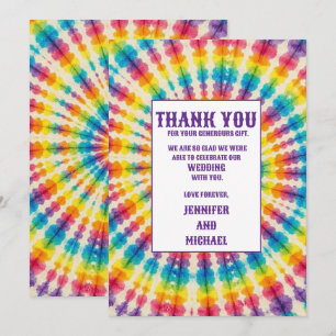 Cartões de Agradecimento Psychedelic Tie Dye