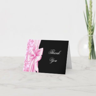 Cartões de Agradecimento Rosa Damasco Rosa Preto