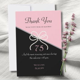 Cartões de Agradecimento Rosa e Preto do Gala dos