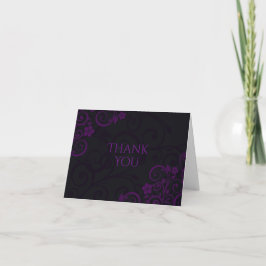 Cartões de Agradecimento Roxo Pluma Gótico