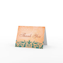 Cartões de Agradecimento Rusticanos em Azul Turque