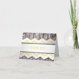 Cartões de Agradecimento Rústicos Amarelo Chevron 