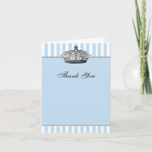 Cartões de agradecimento Silver Crown Baby Blue Pr