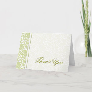 Cartões de Agradecimento Unique Green Damask