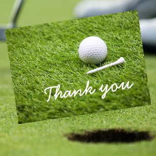 Cartões de agradecimentos a golfista com bola de