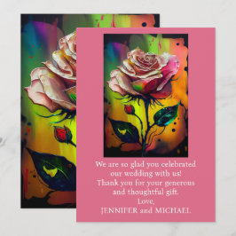 Cartões de agradecimentos abstrato Moderno de Rosa