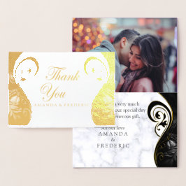 Cartões de agradecimentos Abstrato preto branco mo