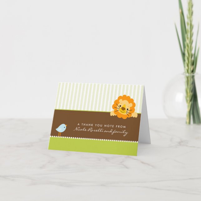 Cartões de agradecimentos Adorable Lion Photo (den (Frente)