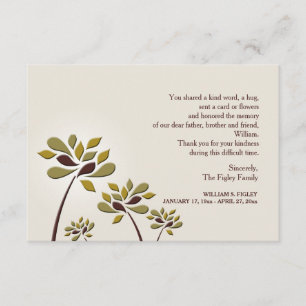 Cartões de agradecimentos afligidos da simpatia