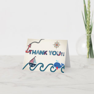 Cartões de agradecimentos Ahoy É um Menino Náutico