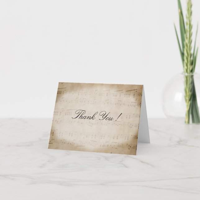 Cartões de agradecimentos antigos da partitura (Frente)