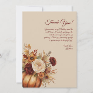 Cartões de agradecimentos Aquarela Pumpkin e Flore