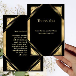 Cartões de agradecimentos Art Deco Glam Vintage