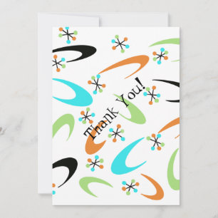 Cartões de agradecimentos Atômica do século médio