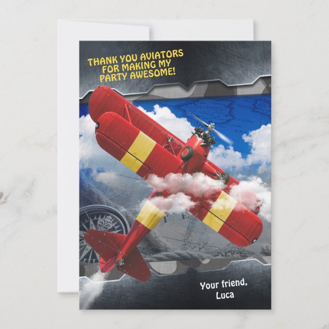 Cartões de agradecimentos Aviator (Frente)