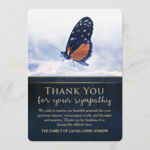 Cartões de agradecimentos azuis dourados da