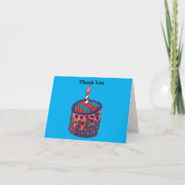 Cartões de agradecimentos azul-céu com cupcake de