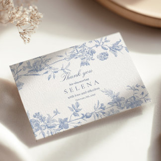 Cartões de agradecimentos Azul | Chá de panela Ele