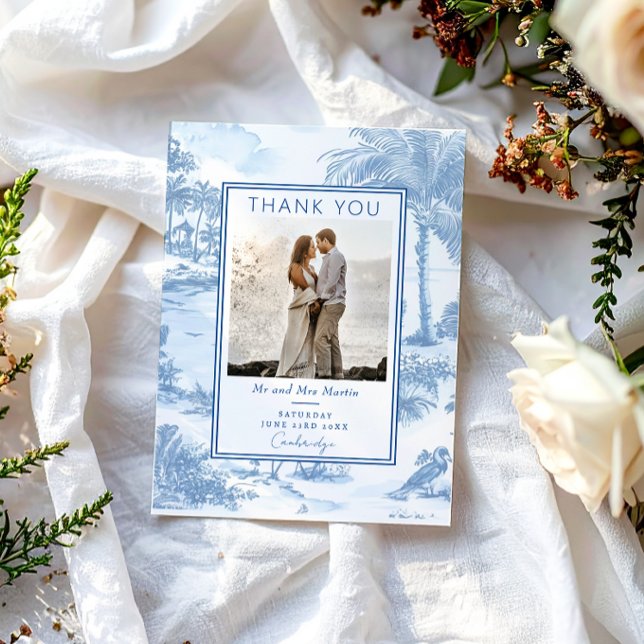 Cartões de agradecimentos Azul de Casamento de Tún (Criador carregado)