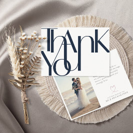 Cartões de agradecimentos azul de Marinho de foto