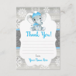 Cartões de agradecimentos azul-elefante de inverno
