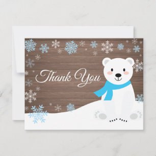 Cartões de agradecimentos Azul Floco de Neve do Ur