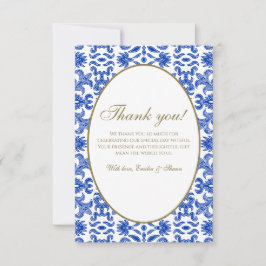 Cartões de agradecimentos azul tradicional italian