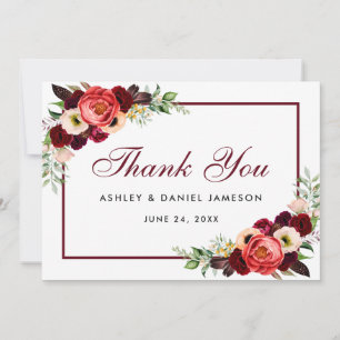 Cartões de agradecimentos B de Casamento Floral B