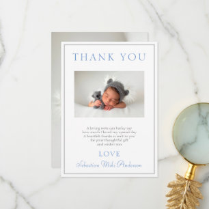 Cartões de agradecimentos Batismo Blue Boy