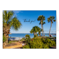 Cartões de agradecimentos Bayside Morning Palm Tre