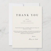 Cartões de agradecimentos bege moderno e elegante