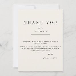 Cartões de agradecimentos bege moderno e elegante