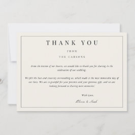 Cartões de agradecimentos bege moderno e elegante