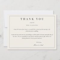 Cartões de agradecimentos bege moderno e elegante