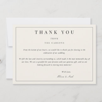 Cartões de agradecimentos bege moderno e elegante
