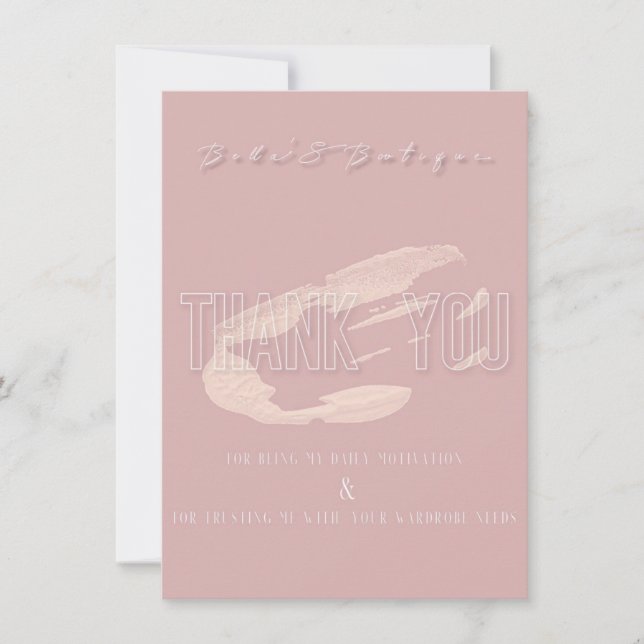 Cartões de agradecimentos Bellas Boutique (Frente)