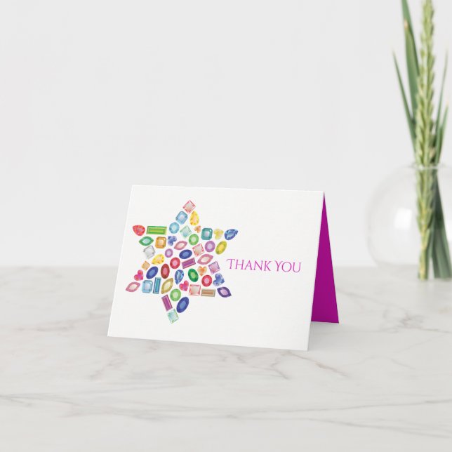 CARTÕES DE AGRADECIMENTOS BLING Bat Mitzvah (Frente)